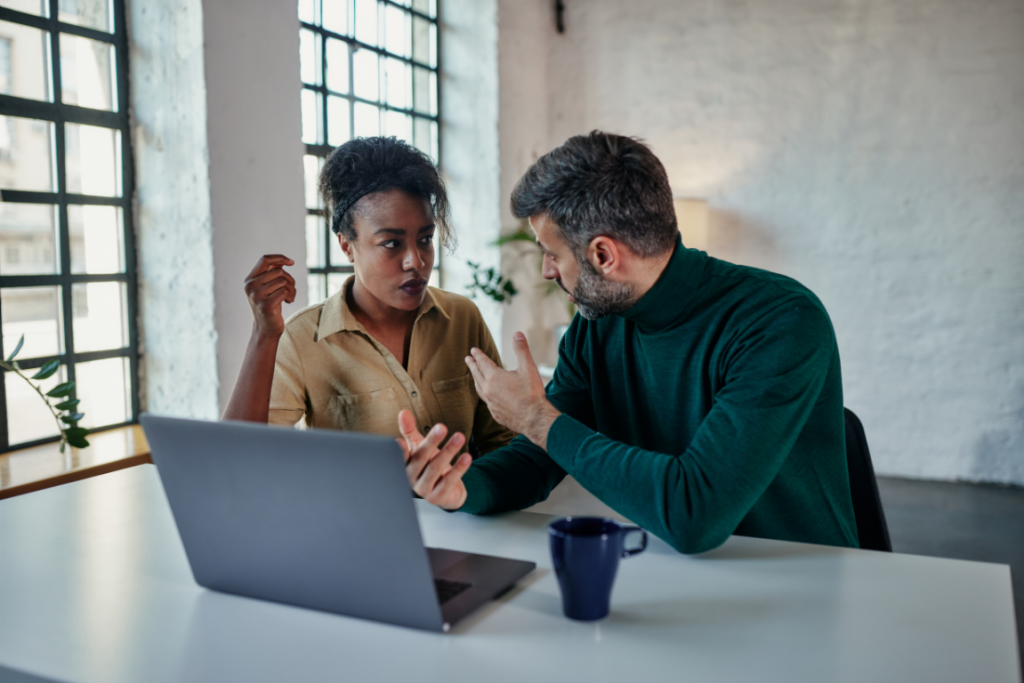 Couple in disagreement